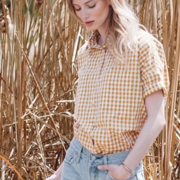 Tradlands Tops - Tradlands Box top golden gingham